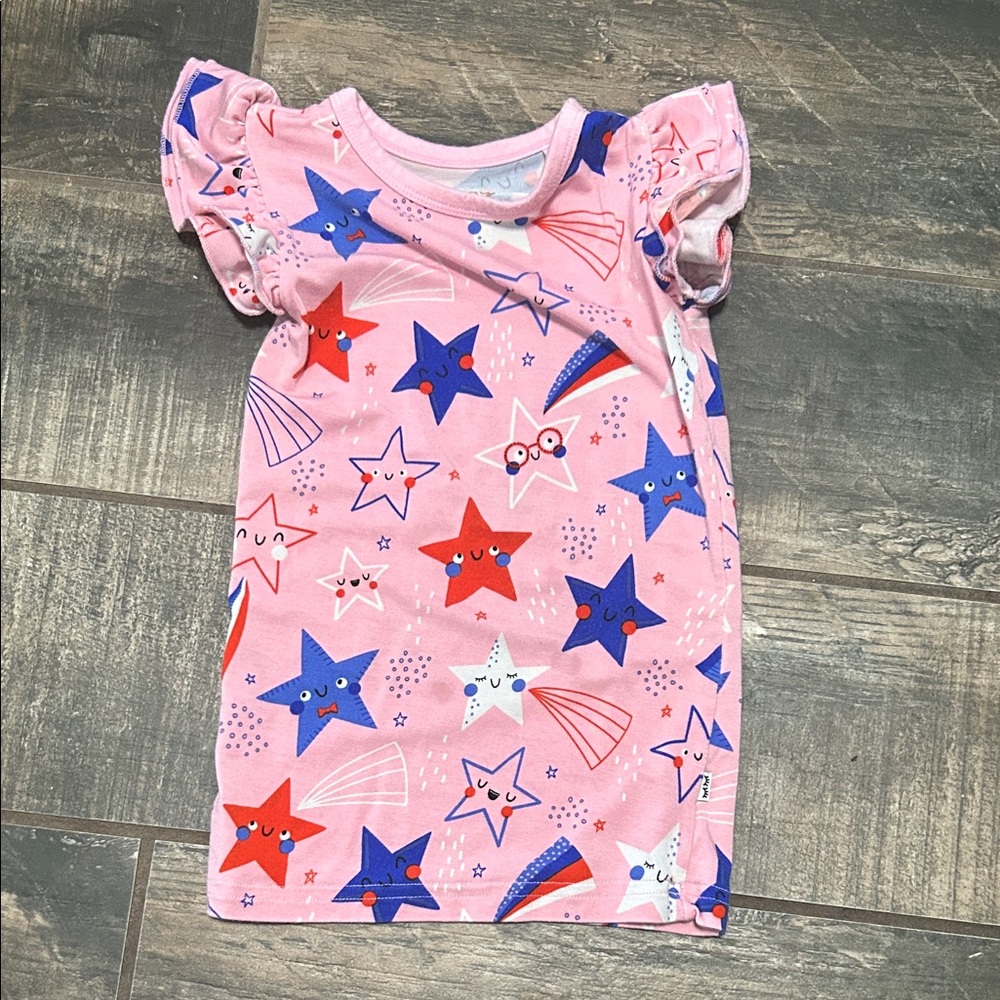 Little Sleepies Pink Star Print Short Sleeve Tee